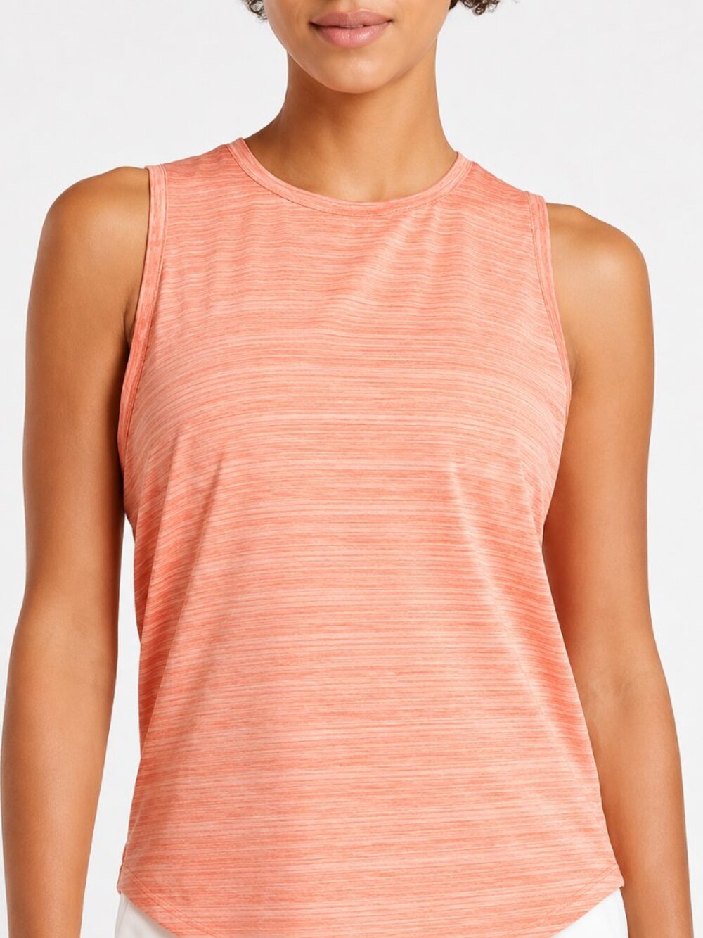 NWT ATHLETA Cloudlight Striped Muscle Tank 1X Island Coral